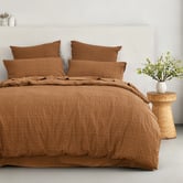 Aldrin Home Rust Delphine Seersucker Quilt Cover Set