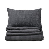 Aldrin Home Charcoal Delphine Seersucker Quilt Cover Set