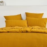 Aldrin Home Mustard Delphine Seersucker Quilt Cover Set