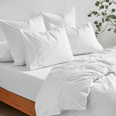 Aldrin Home White Ropert 300TC Cotton Percale Quilt Cover Set