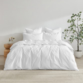 Aldrin Home White Ropert 300TC Cotton Percale Quilt Cover Set