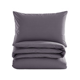 Aldrin Home Charcoal Ropert 300TC Cotton Percale Quilt Cover Set