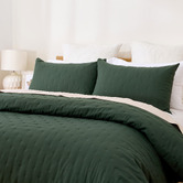 Aldrin Home Zeleny Quilted Brushed Microfibre Quilt Cover Set