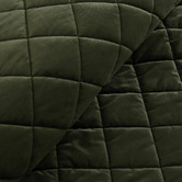 Aldrin Home Olive Quilted Horace French Velvet Quilt Cover Set