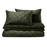 Aldrin Home Olive Quilted Horace French Velvet Quilt Cover Set