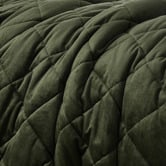 Aldrin Home Olive Quilted Horace French Velvet Quilt Cover Set