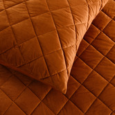 Aldrin Home Rust Quilted Horace French Velvet Quilt Cover Set
