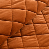 Aldrin Home Rust Quilted Horace French Velvet Quilt Cover Set