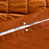 Aldrin Home Rust Quilted Horace French Velvet Quilt Cover Set