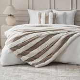 Aldrin Home Aris Carved Stripe Faux Fur Throw