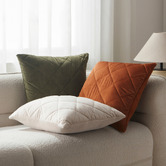 Aldrin Home Horace French Velvet &amp; Fleece&nbsp;Quilted&nbsp;Cushion