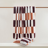 Aldrin Home Gabri Checkered Sherpa Fleece Faux Fur Throw
