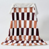 Aldrin Home Gabri Checkered Sherpa Fleece Faux Fur Throw