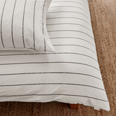 Aldrin Home White &amp; Graphite Zinnia Yarn-Dyed Washed Cotton Reversible Quilt Cover Set
