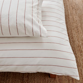 Aldrin Home White &amp; Rust Zinnia Yarn-Dyed Washed Cotton Reversible Quilt Cover Set