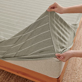 Aldrin Home Zinnia Yarn-Dyed Washed Cotton Fitted Sheet Set