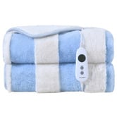 Aldrin Home Aris Carved Stripe Faux Fur Heated Throw