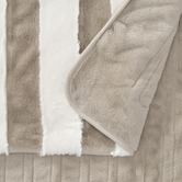 Aldrin Home Aris Carved Stripe Faux Fur Heated Throw