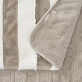 Aldrin Home Aris Carved Stripe Faux Fur Heated Throw
