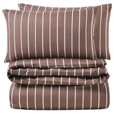 Aldrin Home Chocolate &amp; Natural Striped Lili Microfibre Quilt Cover Set