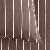 Aldrin Home Chocolate &amp; Natural Striped Lili Microfibre Quilt Cover Set
