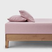 Aldrin Home Carmine Washed Cotton Fitted Sheet Set