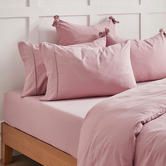 Aldrin Home Carmine Washed Cotton Fitted Sheet Set