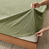 Aldrin Home Carmine Washed Cotton Fitted Sheet Set