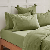Aldrin Home Carmine Washed Cotton Fitted Sheet Set
