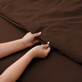 Aldrin Home Chocolate Washed Microfibre Quilt Cover Set