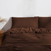 Aldrin Home Chocolate Washed Microfibre Quilt Cover Set