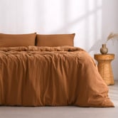 Aldrin Home Rust Washed Microfibre Quilt Cover Set