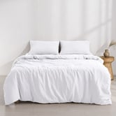 Aldrin Home White Washed Microfibre Quilt Cover Set