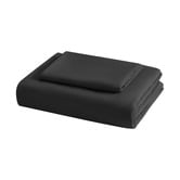 Aldrin Home Black Washed Microfibre Quilt Cover Set