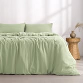 Aldrin Home Sage Washed Microfibre Quilt Cover Set