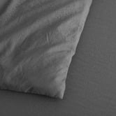 Aldrin Home Charcoal Washed Microfibre Quilt Cover Set