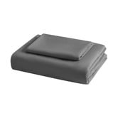 Aldrin Home Charcoal Washed Microfibre Quilt Cover Set