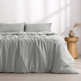 Aldrin Home Dove Grey Washed Microfibre Quilt Cover Set