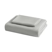 Aldrin Home Dove Grey Washed Microfibre Quilt Cover Set