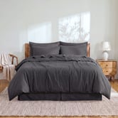 Aldrin Home Riviera Charcoal Linen &amp; Cotton Quilt Cover Set