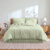 Aldrin Home Riviera Sage Linen &amp; Cotton Quilt Cover Set