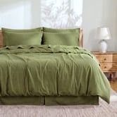 Aldrin Home Riviera Olive Linen &amp; Cotton Quilt Cover Set