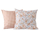 Aldrin Home Vanya Cotton Percale Reversible European Pillowcases