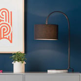 Elm Design Camden Steel &amp; Marble Arched Table Lamp