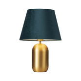 Elm Design Misty Blue &amp; Gold Steel Velvet Table Lamp