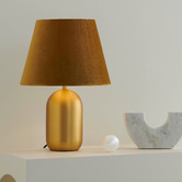 Elm Design Misty Blue &amp; Gold Steel Velvet Table Lamp