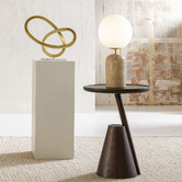Elm Design 42cm Larkin Travertine Table Lamp