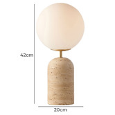 Elm Design 42cm Larkin Travertine Table Lamp