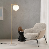 Elm Design Linden Brushed Brass &amp; Marble Floor Lamp