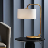 Elm Design Goldie Brushed Brass Metal Table Lamp